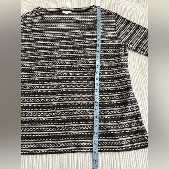 J. Jill Women’s Gray & White Patterned Long Sleeve Top Cotton Blend Size Medium - Picture 12 of 12